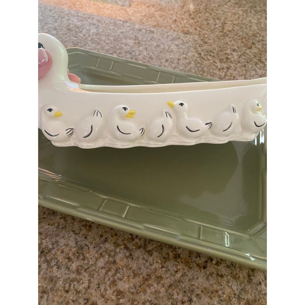 Vintage Duck with Ducklings Candy Dish Dip Bowl Planter - Picture 2 of 5